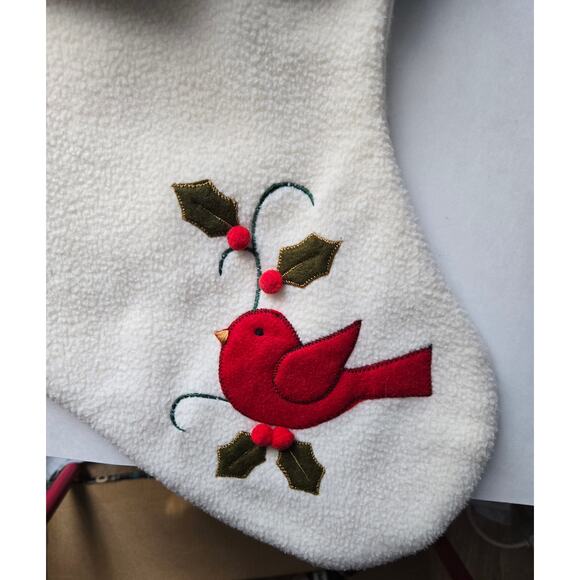 Prima Two Feet Long Snowman Stocking with Cardinal - Picture 5 of 9